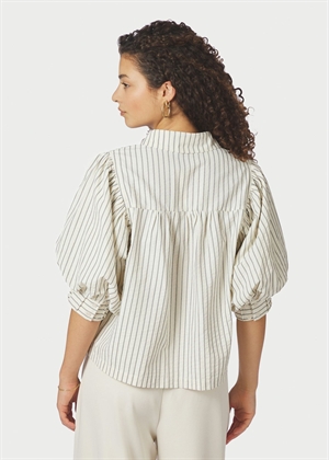 Etta slim stripe skjorte Offwhite Neo Noir 